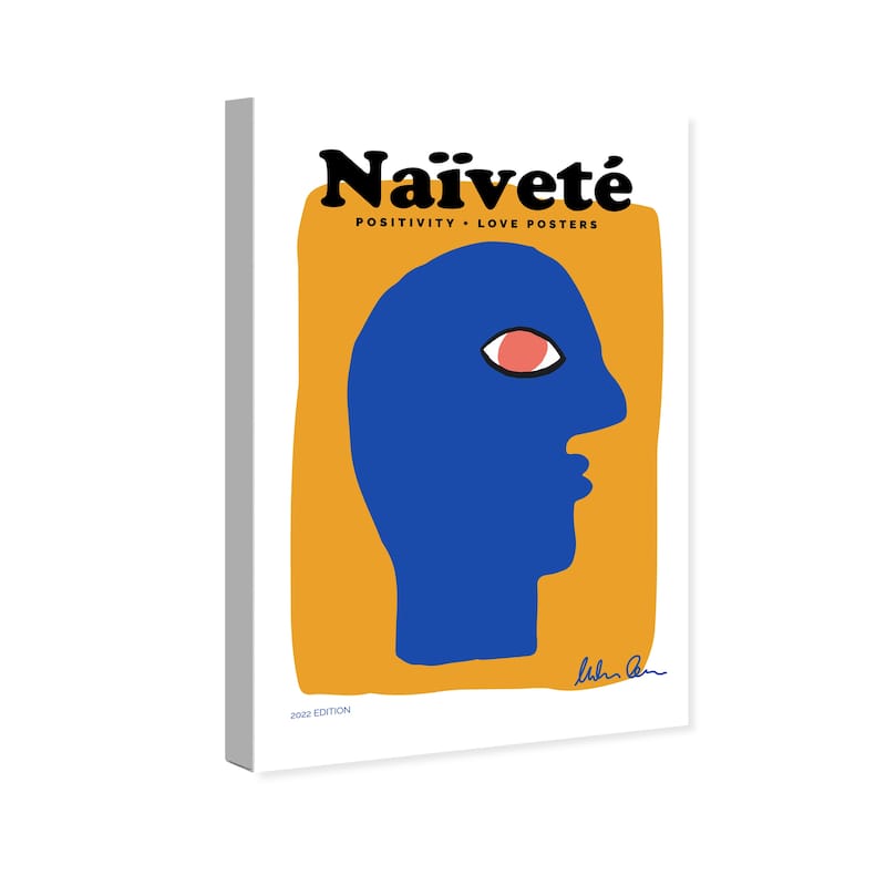 Wynwood Studio Canvas Typography and Quotes Naivete Positivity Love Blue and Modern & Contemporary Wall Art Canvas Print
