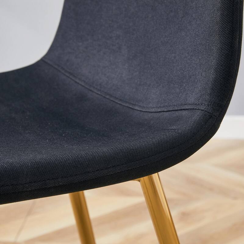 Kitchen Chair Dressing Chair Office Chair Set of 4 Side Chair Black Gold Accent Chair Coffee Chair with Metal Legs