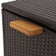 preview thumbnail 6 of 10, Sunnydaze Indoor/Outdoor Resin Wicker Storage Box with Acacia Wood Handles - Brown