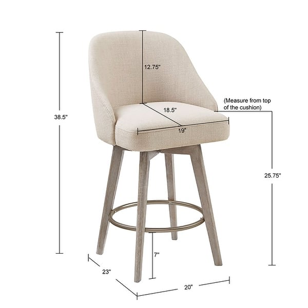 dimension image slide 0 of 4, Madison Park Walsh Counter Stool With 360 degree Swivel Seat