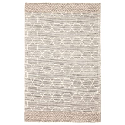 ECARPETGALLERY Braid weave Sienna Grey Wool Rug - 4'11 x 7'8