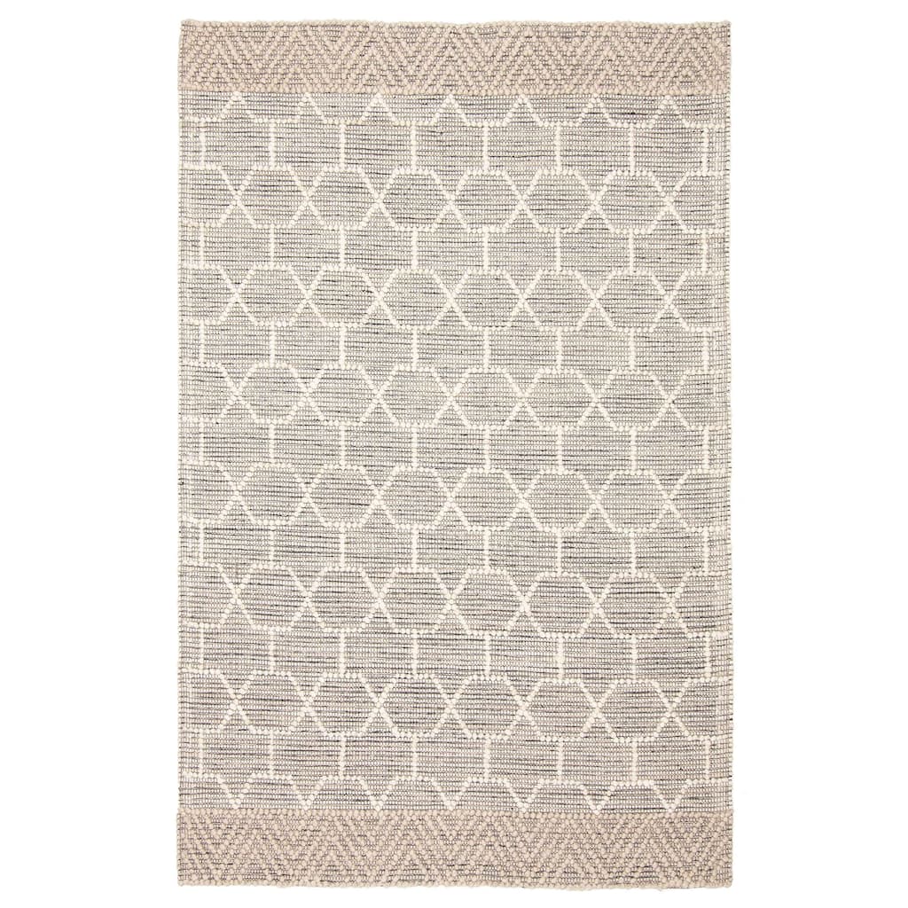 ECARPETGALLERY Braid weave Sienna Grey Wool Rug - 4'11 x 7'8