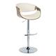 Option White PU/Light Grey Wood/Chrome Metal