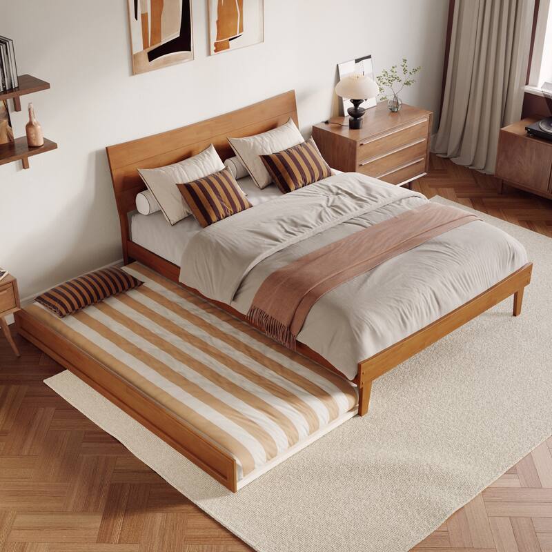 Phoenix Wood Platform Bed with Trundle