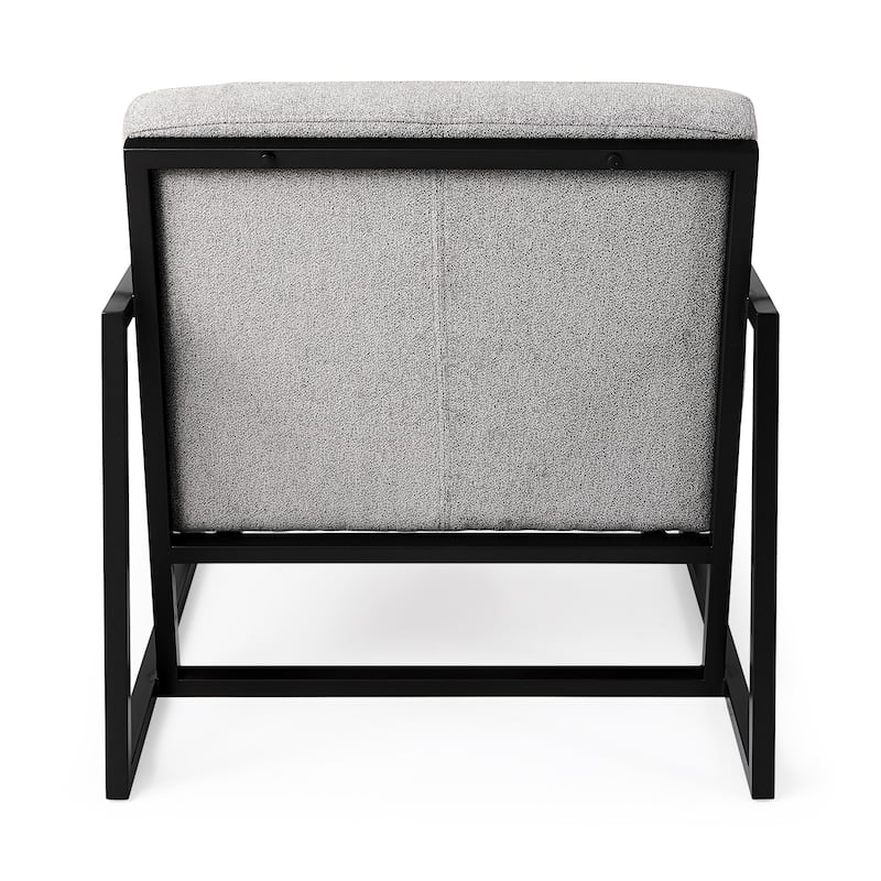 Armelle I Black Leather Seat w/Gold Metal Frame Accent Chair - 28.25" W x 32.75" D x 30.0" H