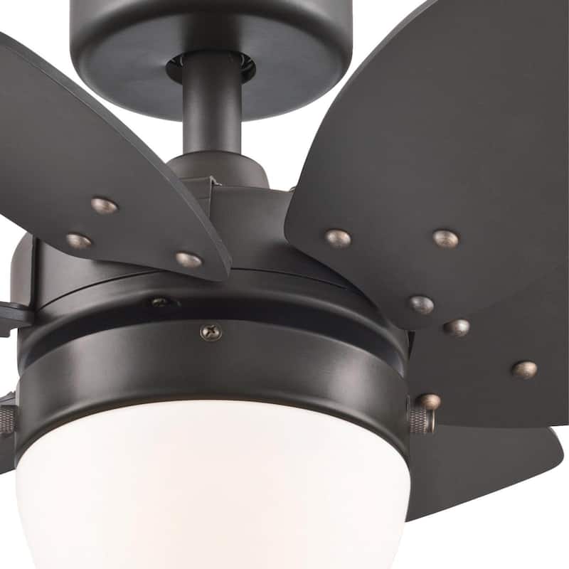 Westinghouse Lighting Origami 24-Inch 6-Blade Indoor Ceiling Fan with Dimmable LED Light and Opal Frosted Glass