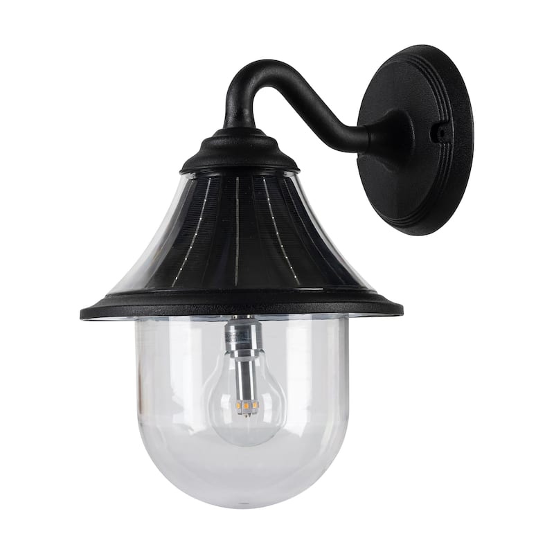 Gama Sonic 150 LM Orion Modern Black Solar Wall Sconce with Morph Tech