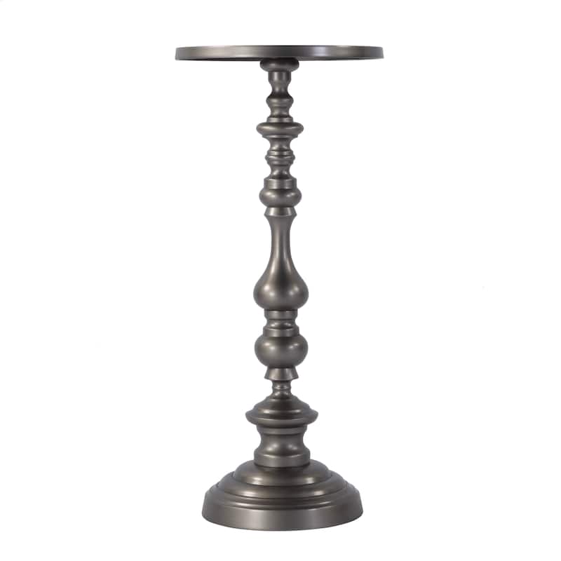 Mario 10 in. W Round All Metal Pedestal Base End Table