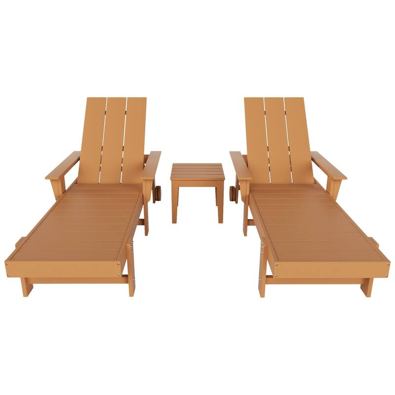 Polytrends Shoreside Modern Poly Reclining Ecofriendly Chaise Lounge