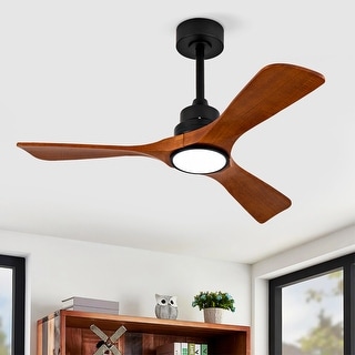 New Model 42 Inch Ceiling Fans With Lights and 3 Solide Wood Blades, 6 ...