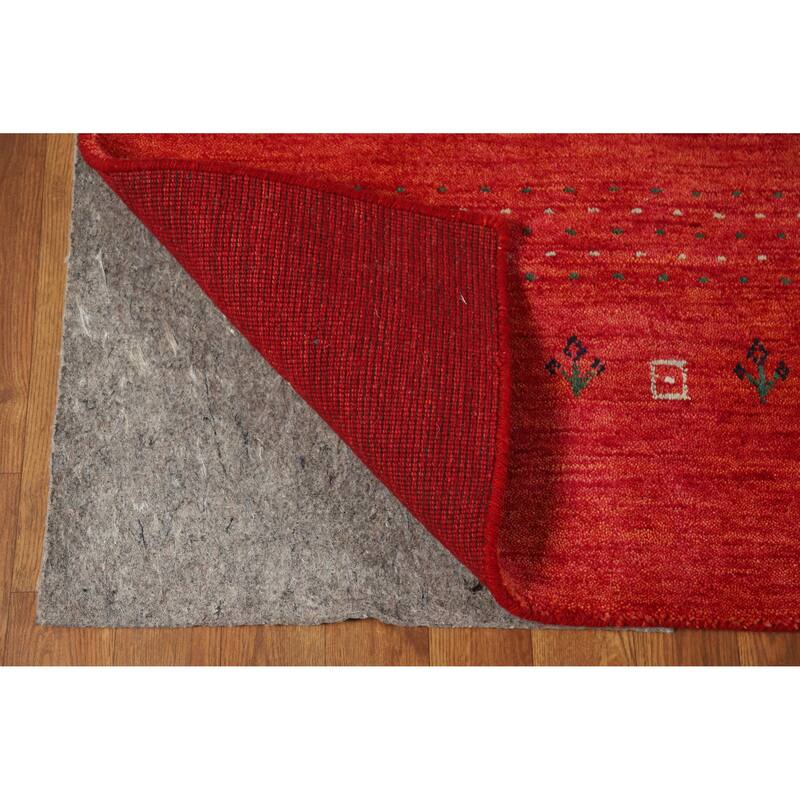 Hand Knotted Oriental 100% Wool Carpet Tribal Animal Pictorial Oranges & Rust Gabbeh Area Rug - 7' 8'' X 5' 5''