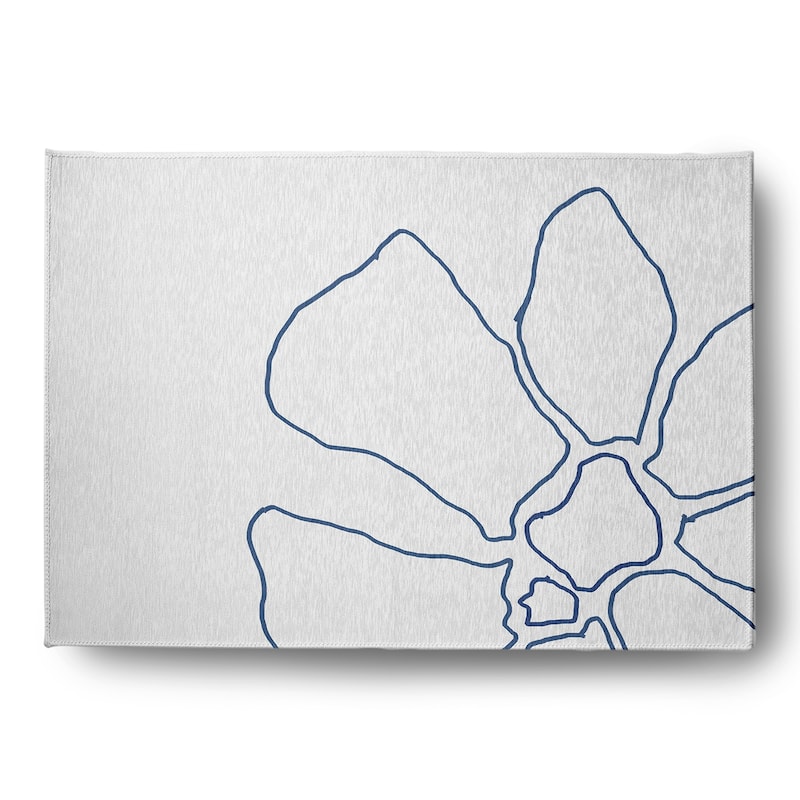 Petal Lines Spring Chenille Rug - Blue/White - 5' x 7'