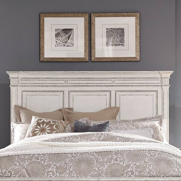 slide 2 of 4, The Gray Barn Abbey Park Weathered Brown & Antique White King Panel Headboard Antique White - King