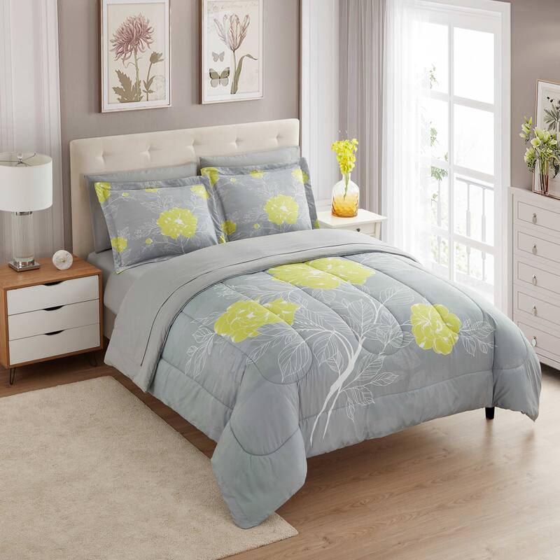 7-Piece Printed Bed in a Bag Comforter and Sheet Sets