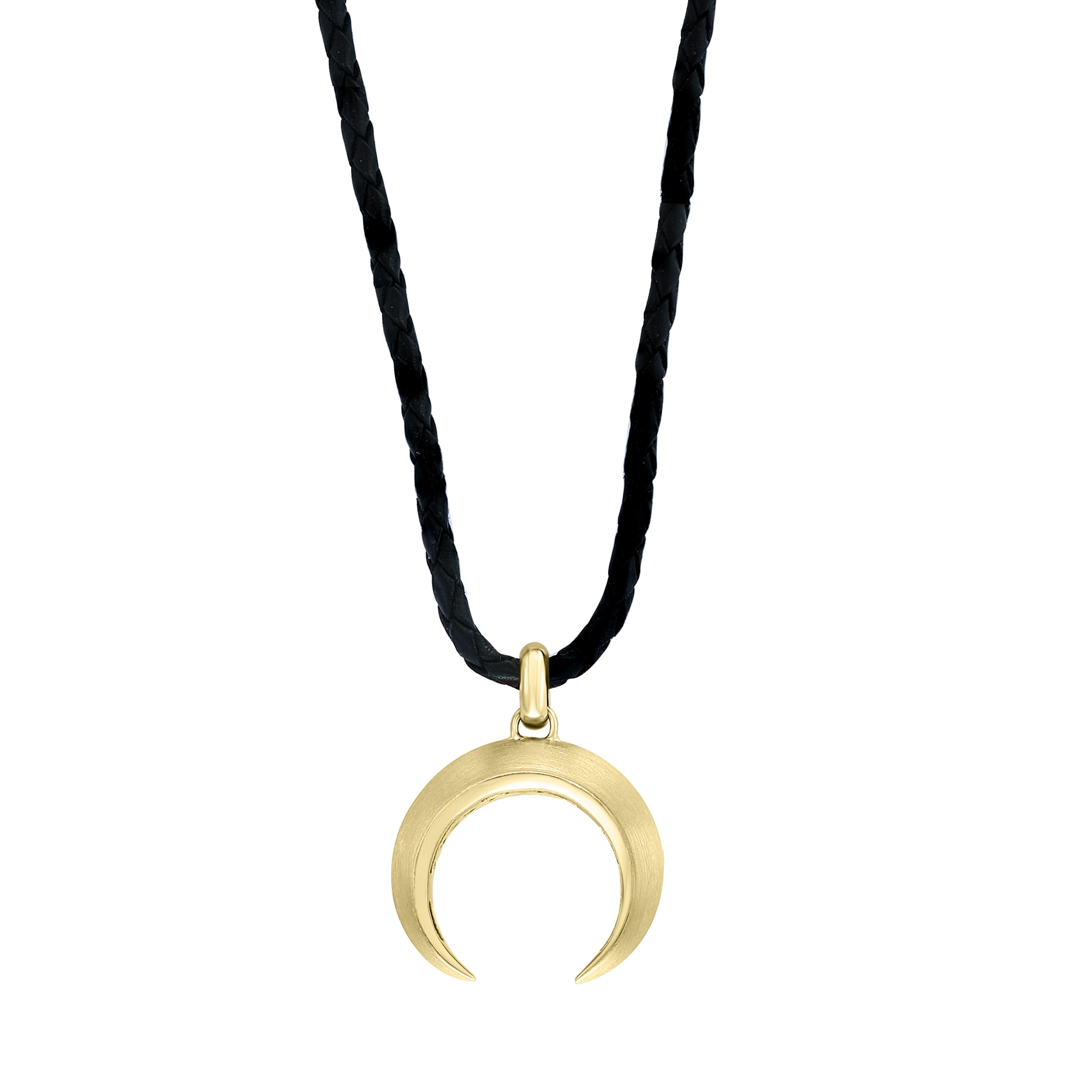 Effy Men's 14K Yellow Gold Leather Pendant Necklace