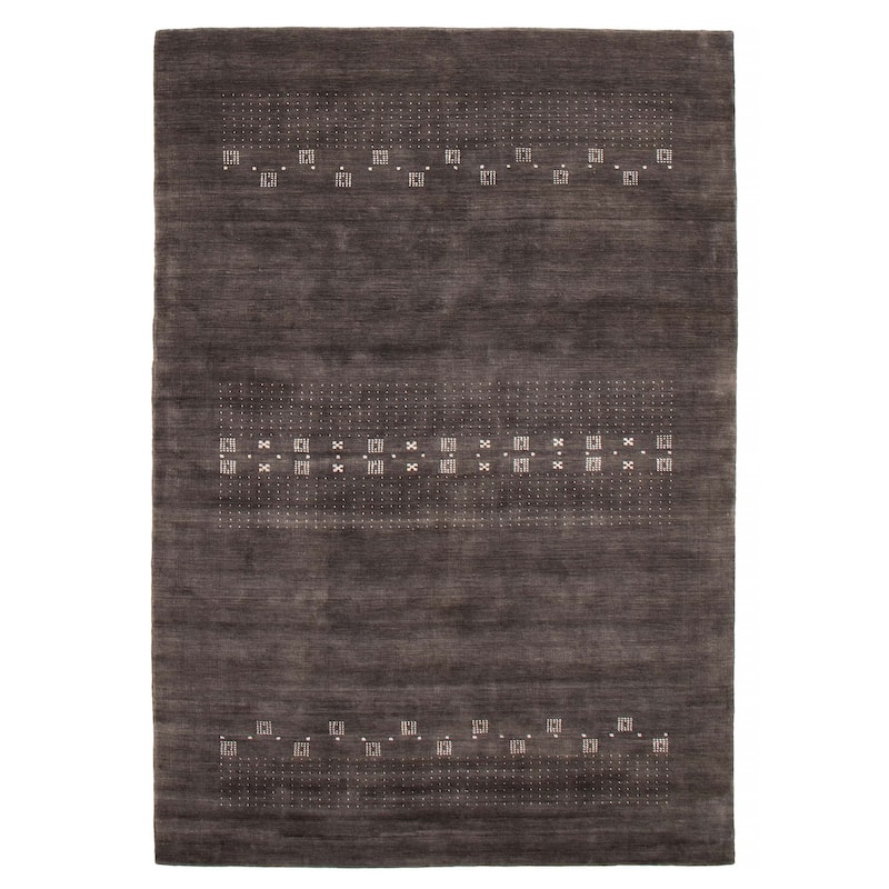 Kashkuli Gabbeh Grey Rug 6'8" x 9'8" - 6'8 x 9'8 - Dark Grey - 6'8 x 9'8