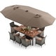 preview thumbnail 2 of 37, Costway 11 PCS Patio Dining Set with 15 ft Double-Sided Patio Umbrella - See Details