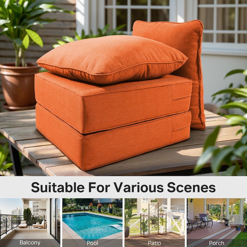 22" W x 24" D x 6" T Water & Fade Resistant Outdoor Lounge Chair Replacement Cushion Set