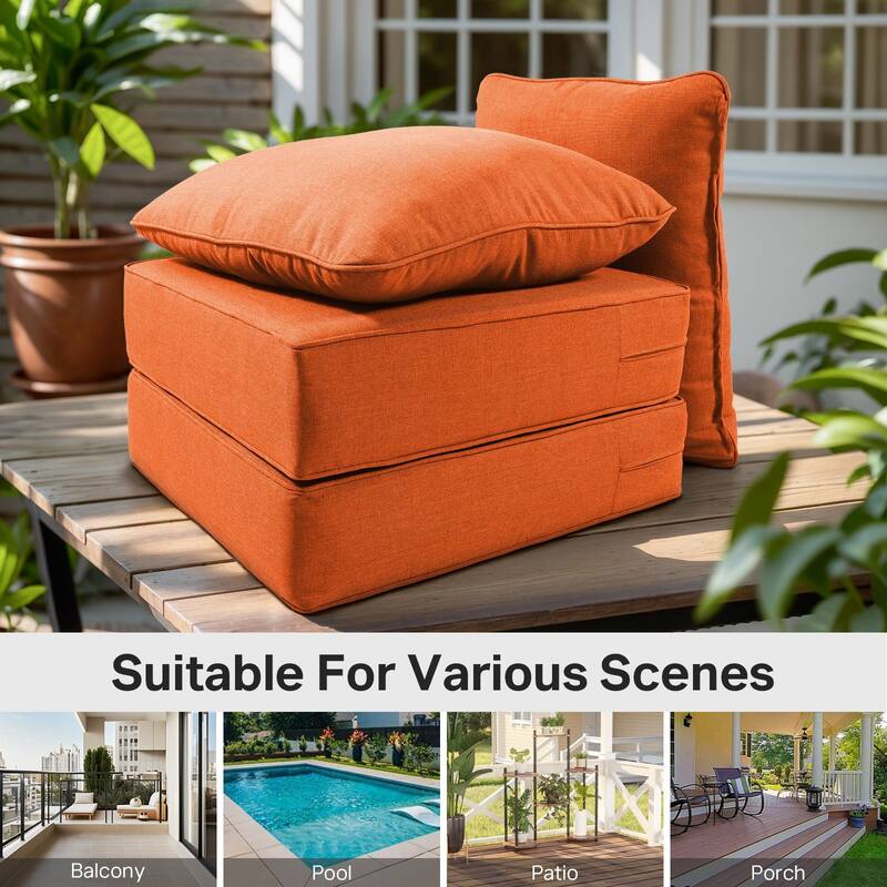 22" W x 24" D x 6" T Outdoor Lounge Chair Replacement Cushion Set Water and Fade Resistant
