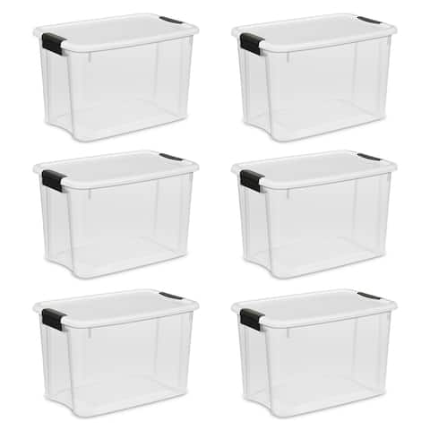 STERILITE Clear Plastic 30-Quart Ultra Latch Storage Boxes (Set of 6) - Case of 6
