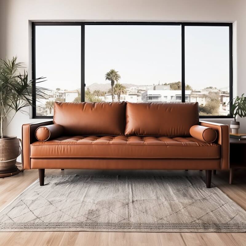 Birkdale 70.1'' Faux Leather Sofa - Brown