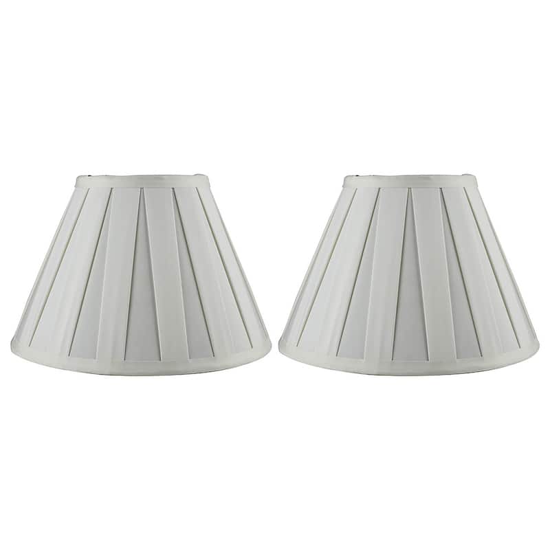 Empire Box Pleat Lamp Shade, 5" Top, 10" Bottom, 7" Slant - Set of 2 - Eggshell