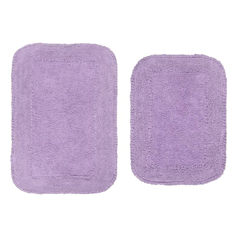 Radiant Collection Absorbent Cotton 2 Piece Set Machine Washable Bath Rug