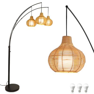Depuley 3-Light Arc Tree Floor Lamp Dimmable with 9W E26 LED Light Base Reading Standing Lamp