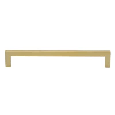GlideRite 7-9/16 in. Center Gold Solid Square Bar Pulls (10-Pack) - Brass Gold