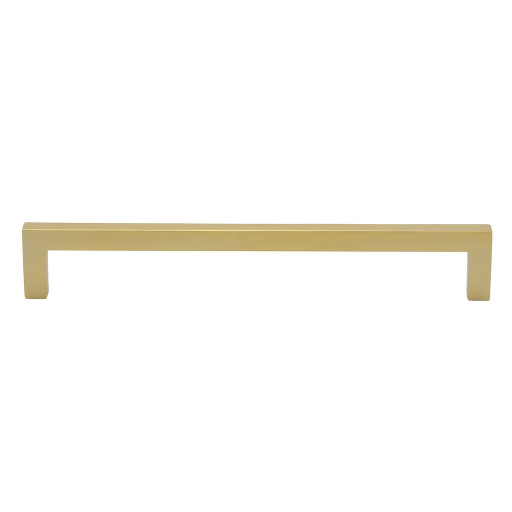GlideRite 7-9/16 in. Center Gold Solid Square Bar Pulls (10-Pack) - Brass Gold