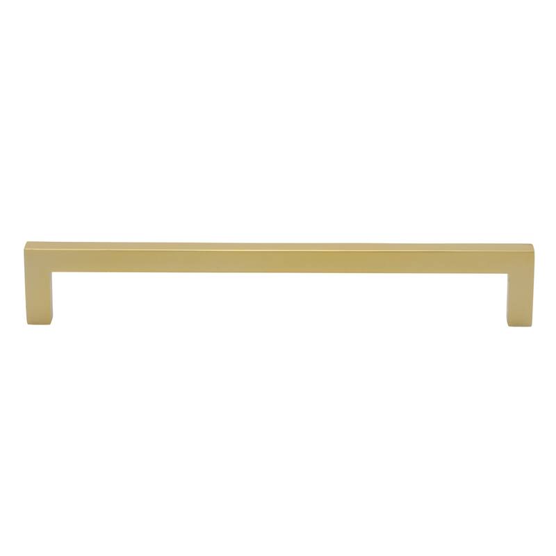 GlideRite 7-9/16 in. Center Gold Solid Square Bar Pulls (5-Pack) - Brass Gold