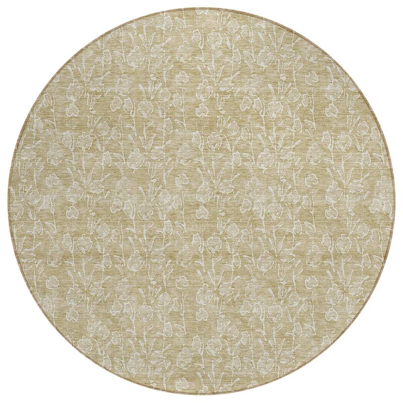Machine Washable Indoor/ Outdoor Chantille Modern Floral Impressions Rug