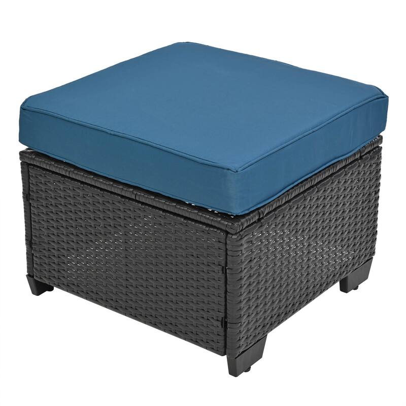 10-Piece Rattan Sectional Sofa Set with Storage Table & Waterproof Cushions