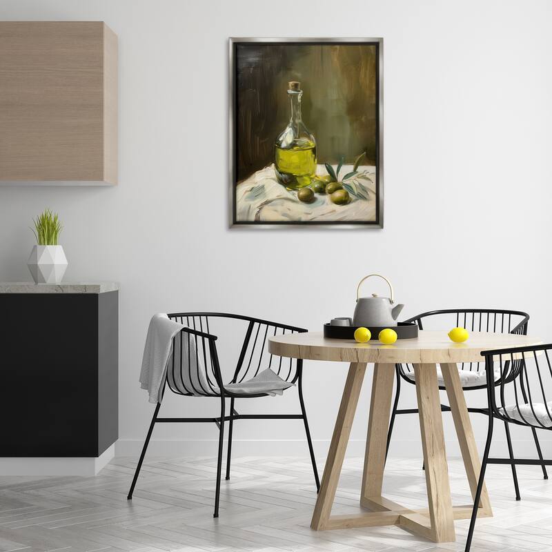Stupell Olive Oil Still Life Framed Floater Canvas Wall Art Design By Arlington Prints