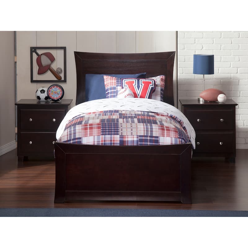 Metro Twin XL Foundation Bed Frame with Matching Foot Board in Espresso