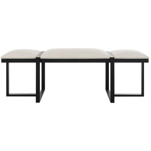 slide 2 of 6, Uttermost 23761 Triple Cloud 60" Wide Bench Black / White