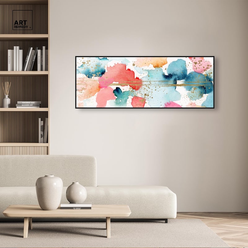 Watercolor Clouds Panoramic Canvas by Art Remedy