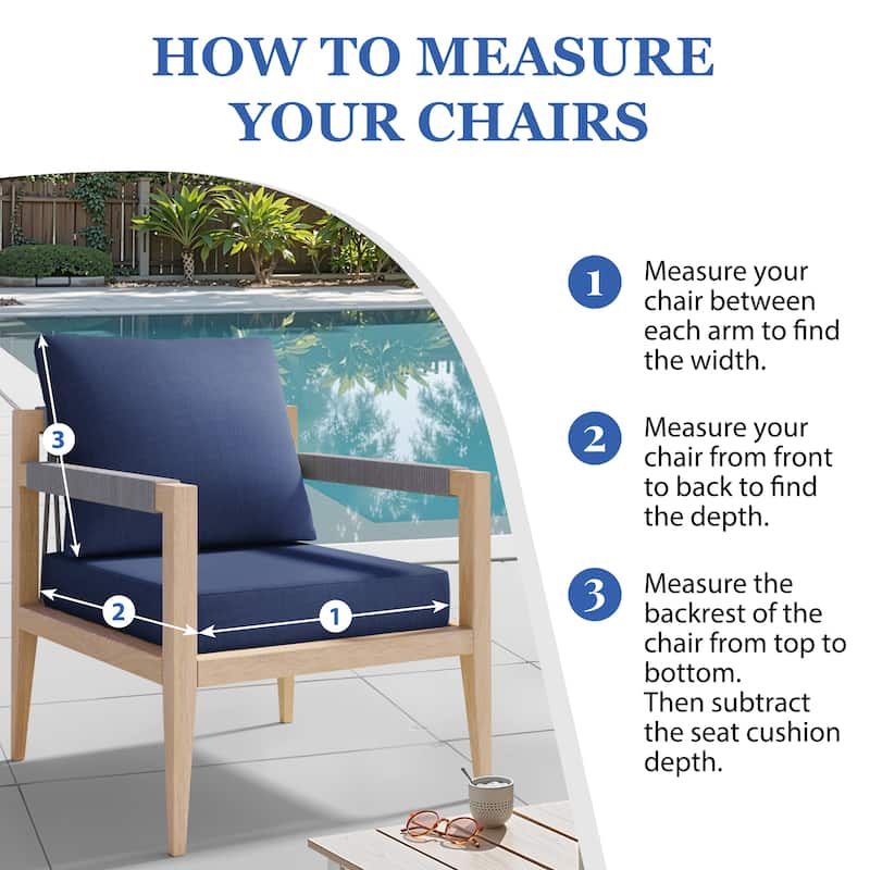 27.6 x 24.4 in Outdoor Indoor Patio Seat Cushions Set