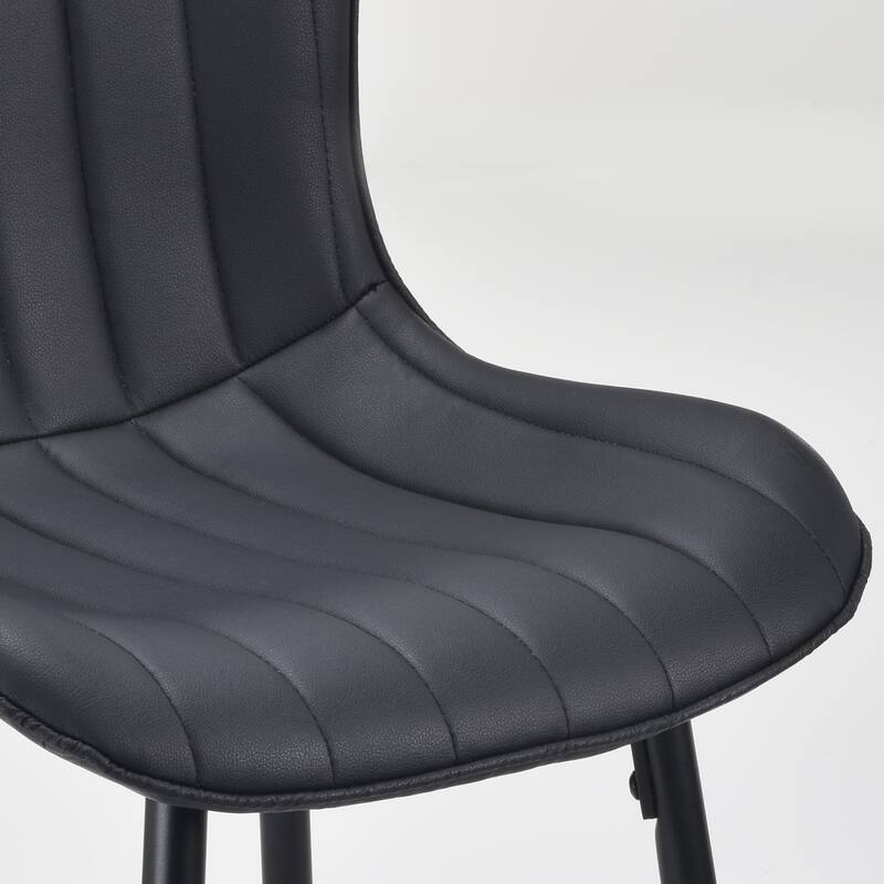 Counter Stools Set of 2, Faux Leather Counter Height Bar Stools, Modern Dining Table Chairs with Metal Legs