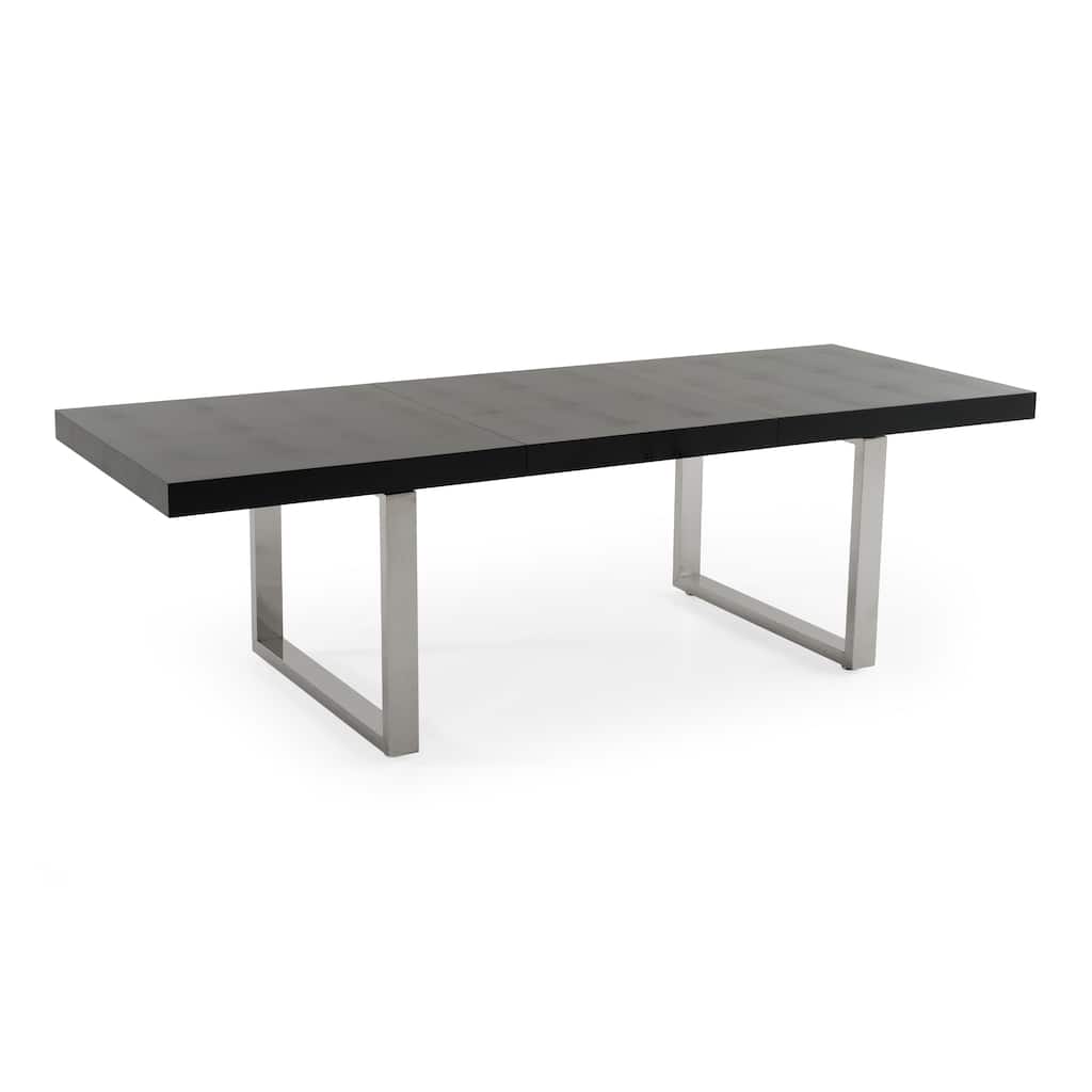 A&X Skyline Modern Black "Krocodile" Lacquer Extendable Dining Table
