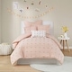 preview thumbnail 112 of 137, Intelligent Design Brooklyn Cotton Jacquard Duvet Cover Set with Euro Shams and Throw Pillows Pink - Twin