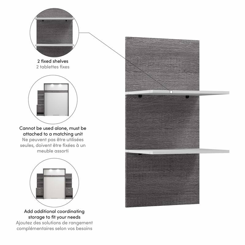 Cielo 20W Set of Floating Shelves for Cielo Murphy Bed by Bestar