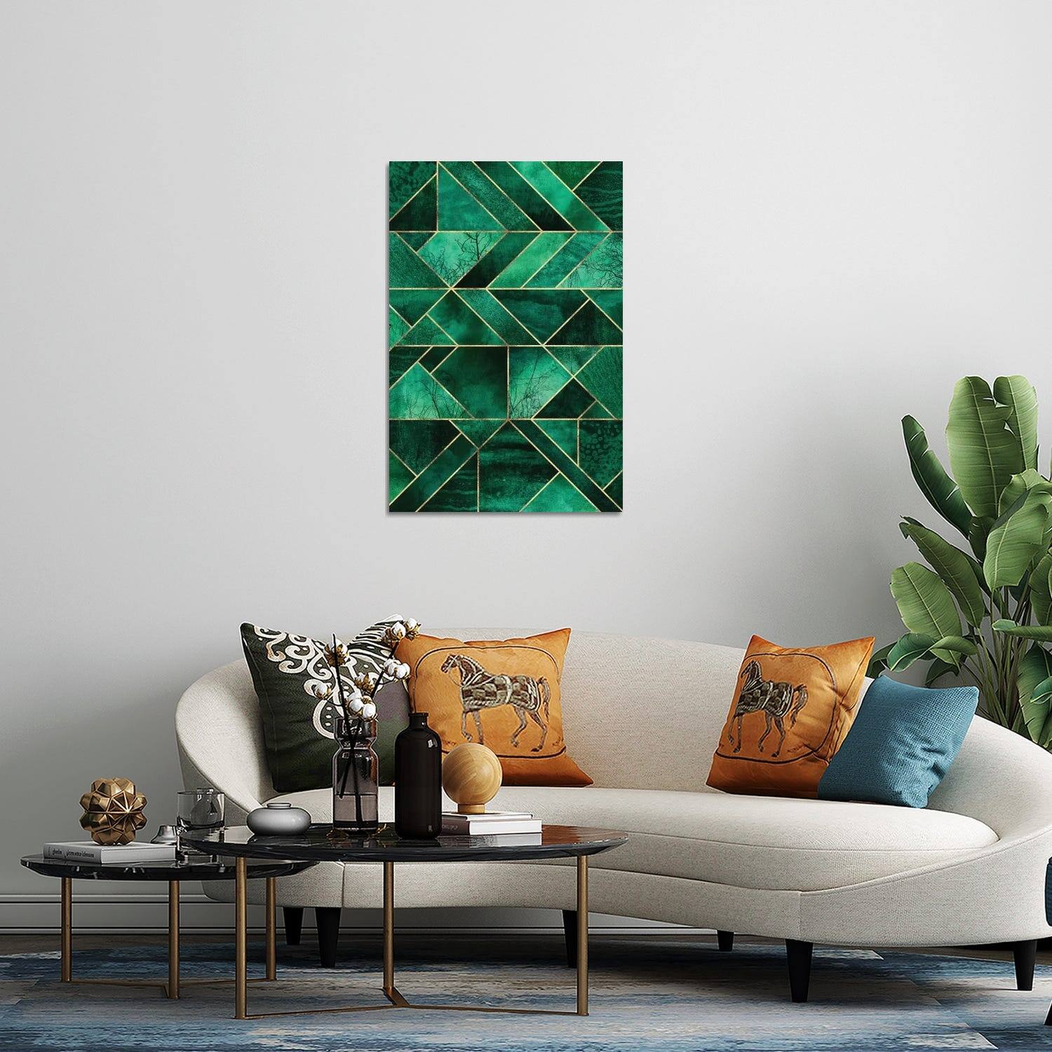 Abstract Nature Emerald Green Print On Acrylic Glass by Elisabeth