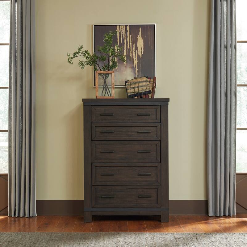 Liberty Furniture Thornwood Hills Panel Bed, Dresser & Mirror, Chest, Night Stand -California King, King or Queen