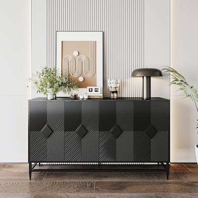 2PCS Wood Storage Accent Cabinet