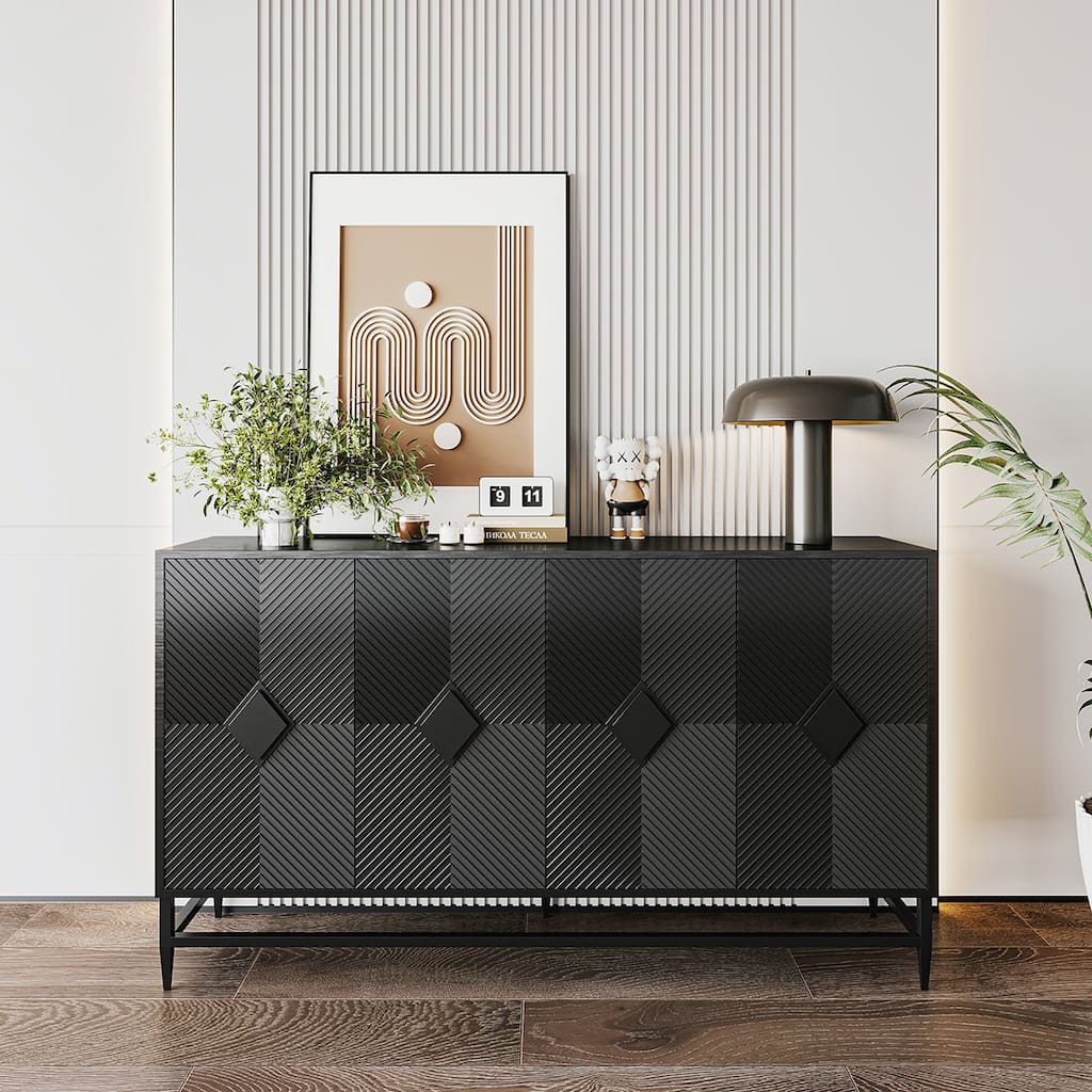 2PCS Wood Storage Accent Cabinet