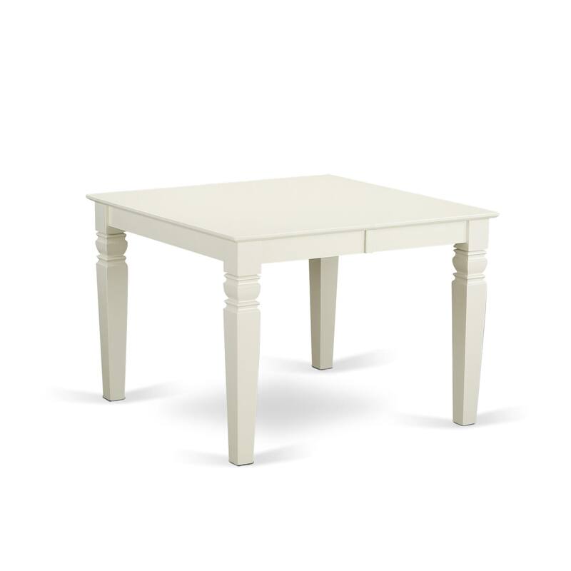 East West Furniture Kitchen Table Set- a Dining Table and Solid Wood Seat Chairs, Linen White(Pieces Options)