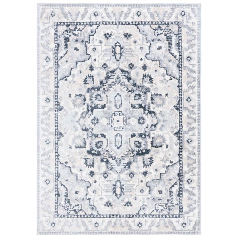 SAFAVIEH Layla Helaine Shabby Chic Farmhouse Rug - 4'5" x 6'5" - Ivory Grey/Charcoal