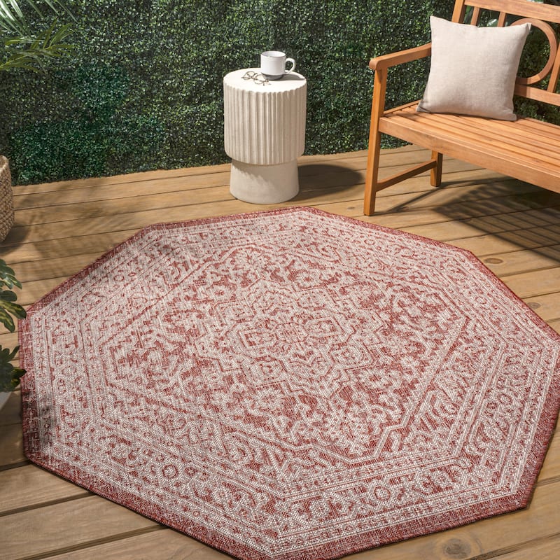 JONATHAN Y Rozetta Medallion Textured Weave Indoor/Outdoor Area Rug