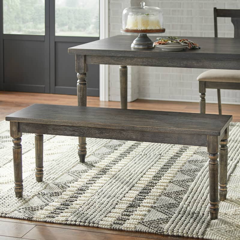 Simple Living Burntwood Dining Bench - Weathered Grey